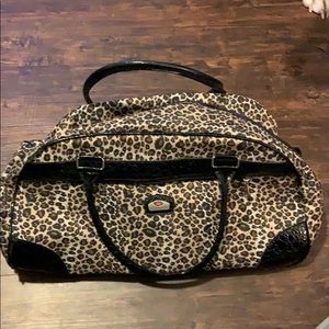 Cheetah print rolling bag